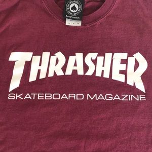 men’s medium thrasher shirt burgundy summer